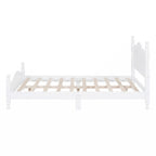 Full Size Wood Platform Bed Frame,Retro Style Platform Bed with Wooden Slat Support