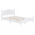 Full Size Wood Platform Bed Frame,Retro Style Platform Bed with Wooden Slat Support
