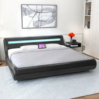 Moasis King Design Model PU Upholstered Led Bed Frame