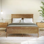 Solid Wood Platform Bed Frame with Headboard and Footboard