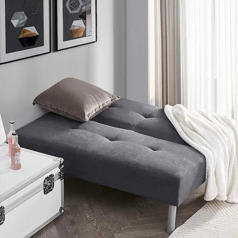College Mini-Futon - Steel Gray by DormCo