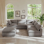 Commix Down Filled Corner Sectional Sofa 5-seats Couch with Ottoman