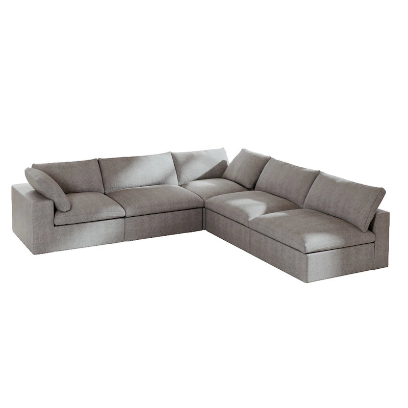 Commix Down Filled Corner Sectional Sofa 5-seats Couch with Ottoman