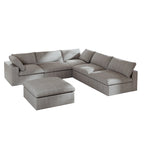 Commix Down Filled Corner Sectional Sofa 5-seats Couch with Ottoman