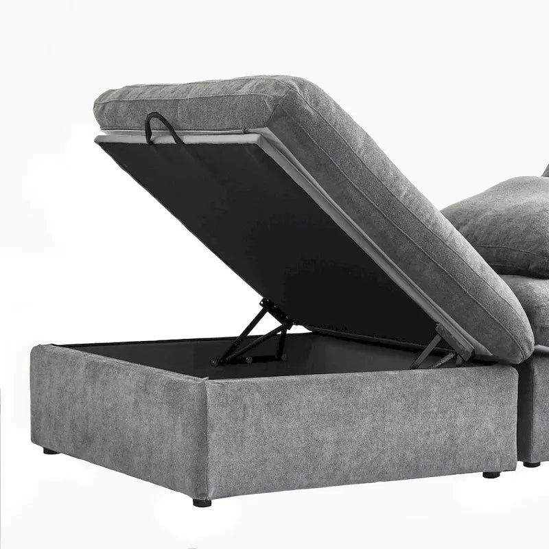 Commix Down Filled Corner Sectional Sofa 5-seats Couch with Ottoman