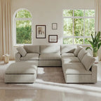 Commix Down Filled Corner Sectional Sofa 5-seats Couch with Ottoman