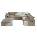 Commix Down Filled Corner Sectional Sofa 5-seats Couch with Ottoman