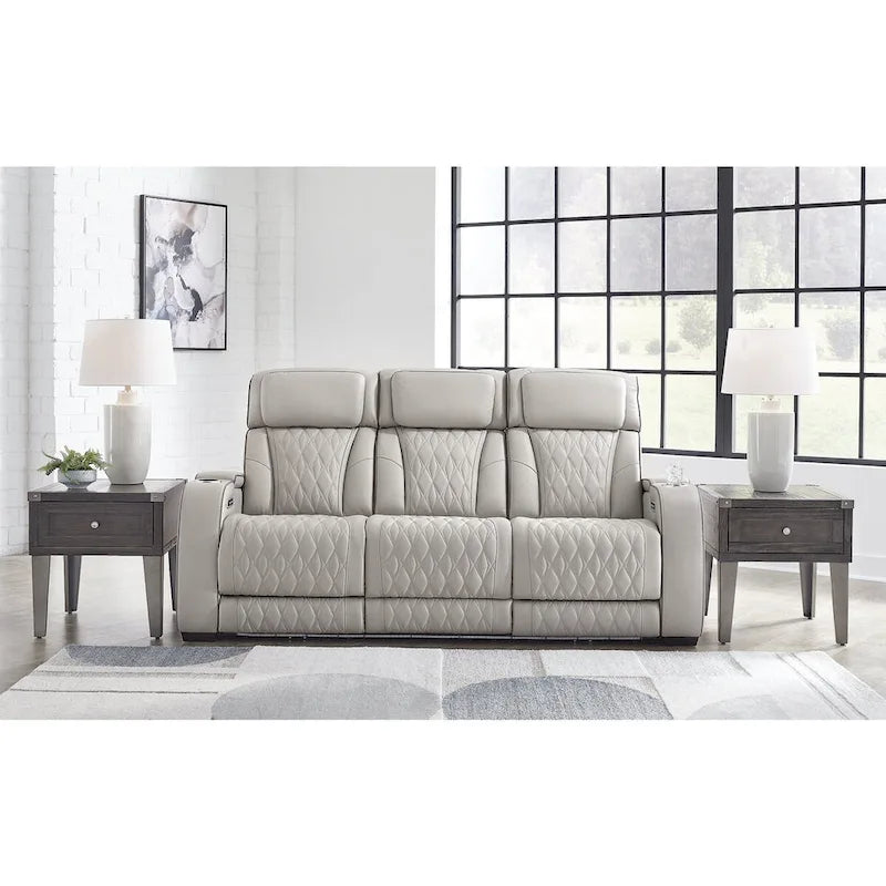 Signature Design by Ashley Boyington Gray Power Reclining Sofa - 86 W x 38.5 D x 44.5 H