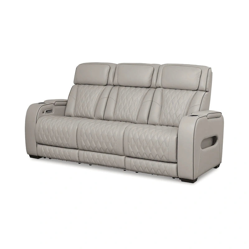 Signature Design by Ashley Boyington Gray Power Reclining Sofa - 86 W x 38.5 D x 44.5 H