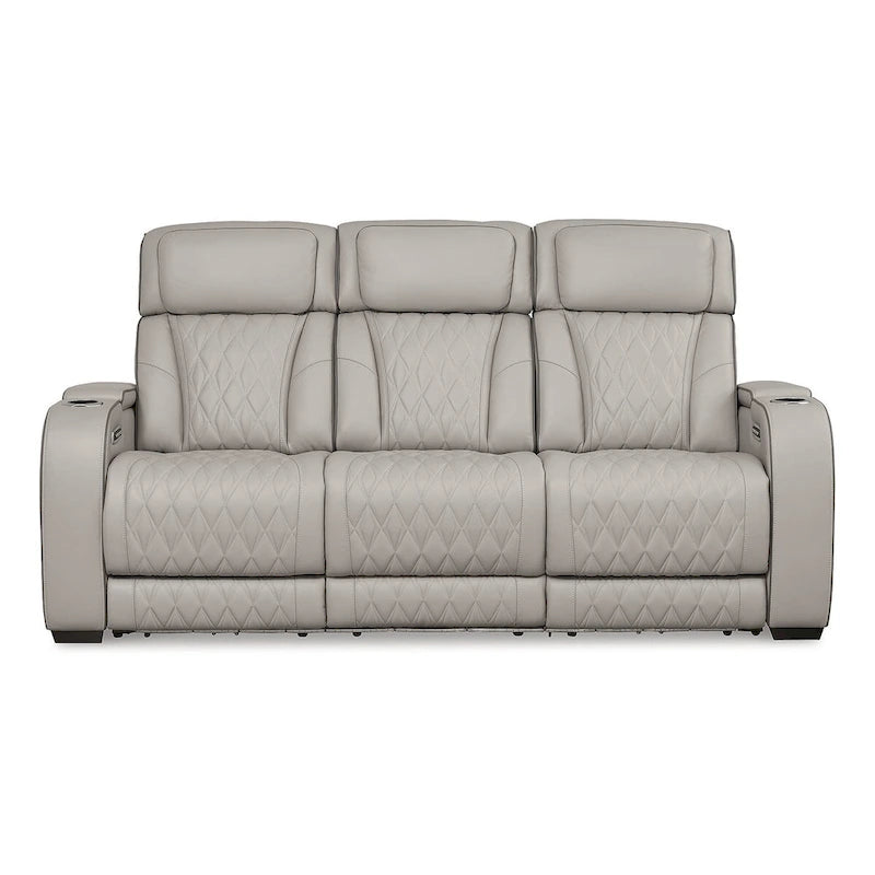Signature Design by Ashley Boyington Gray Power Reclining Sofa - 86 W x 38.5 D x 44.5 H