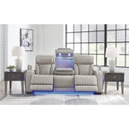 Signature Design by Ashley Boyington Gray Power Reclining Sofa - 86 W x 38.5 D x 44.5 H