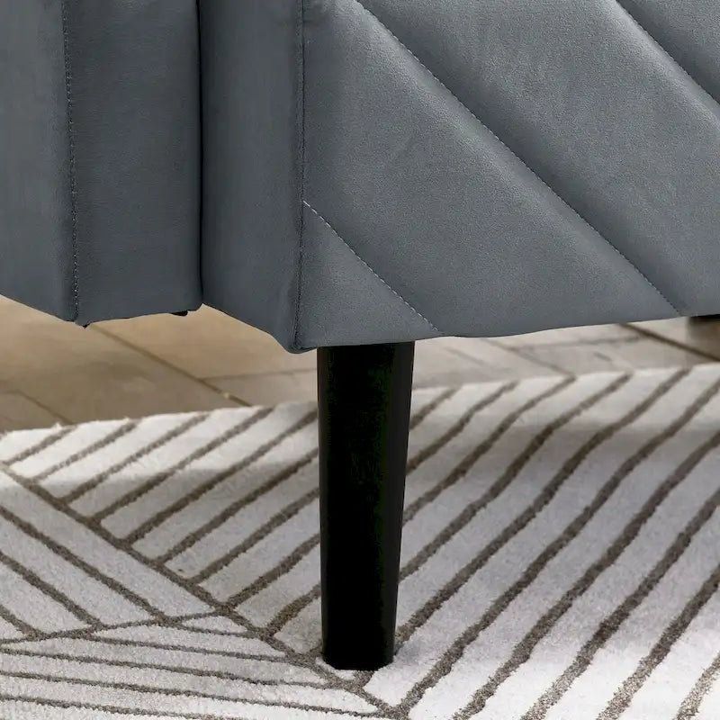 87 Velvet Convertible Folding Sofa Bed with Adjustable Armrests