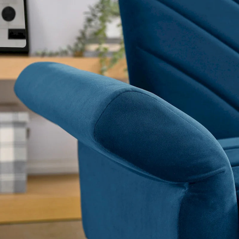 87 Velvet Convertible Folding Sofa Bed with Adjustable Armrests