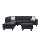 Alger 98-inch Wide Left Hand Facing Sofa with Chaise and Ottoman - 98W x 71D x 33H
