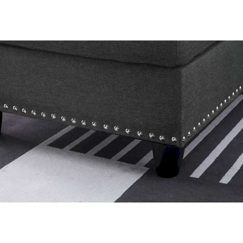 Alger 98-inch Wide Left Hand Facing Sofa with Chaise and Ottoman - 98W x 71D x 33H