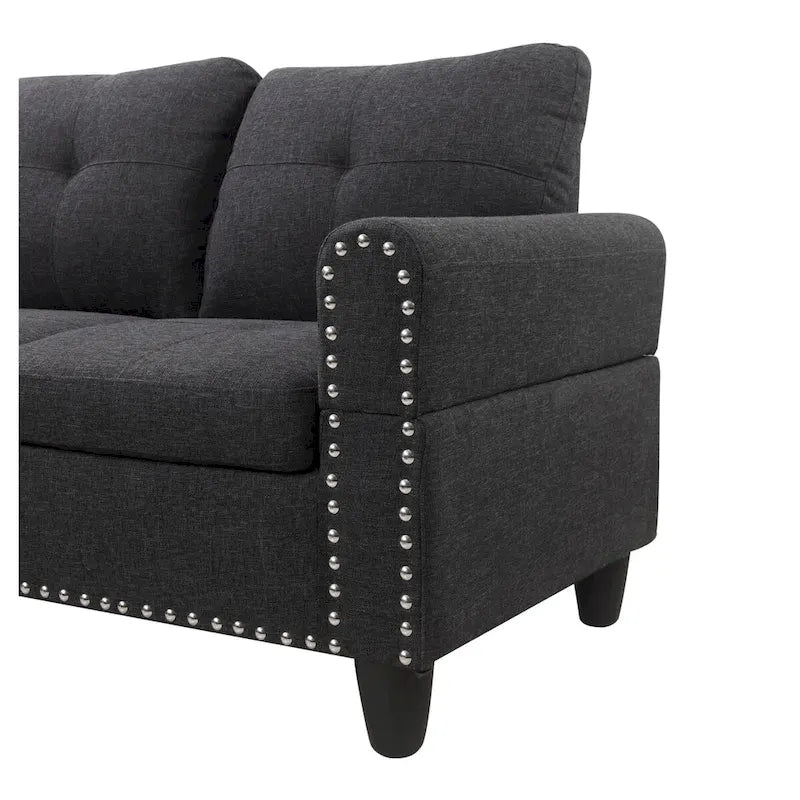 Alger 98-inch Wide Left Hand Facing Sofa with Chaise and Ottoman - 98W x 71D x 33H