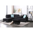 Alger 98-inch Wide Left Hand Facing Sofa with Chaise and Ottoman - 98W x 71D x 33H
