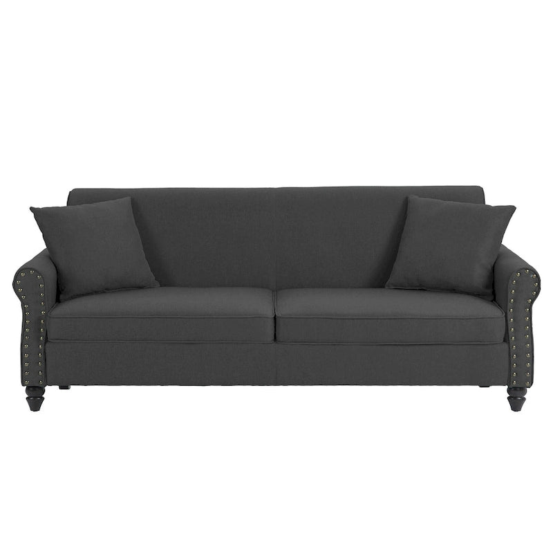 73 Sofa with Nailhead Trim Rolled Arms