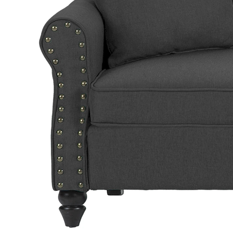 73 Sofa with Nailhead Trim Rolled Arms