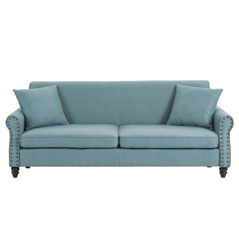 73 Sofa with Nailhead Trim Rolled Arms