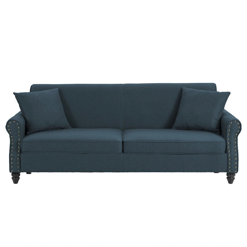 73 Sofa with Nailhead Trim Rolled Arms