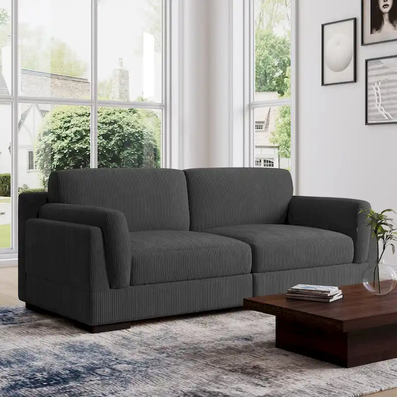 90 Corduroy Modular Sofa Reclining Sectional