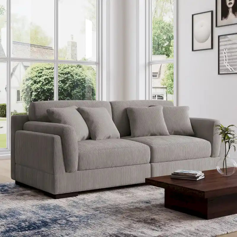 90 Corduroy Modular Sofa Reclining Sectional