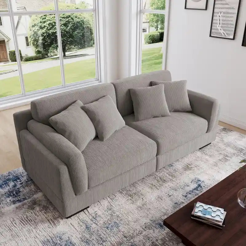 90 Corduroy Modular Sofa Reclining Sectional