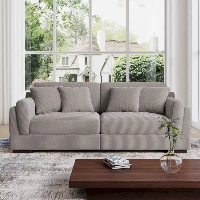 90 Corduroy Modular Sofa Reclining Sectional