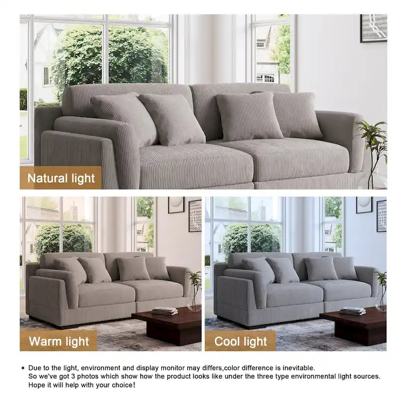 90 Corduroy Modular Sofa Reclining Sectional