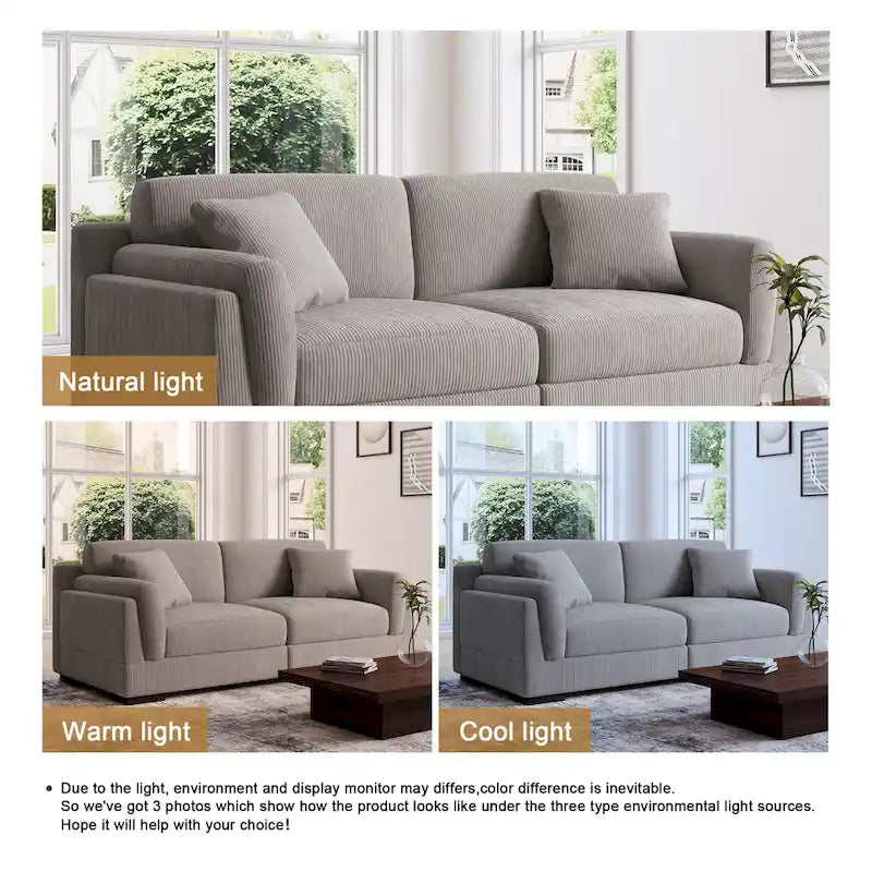 90 Corduroy Modular Sofa Reclining Sectional