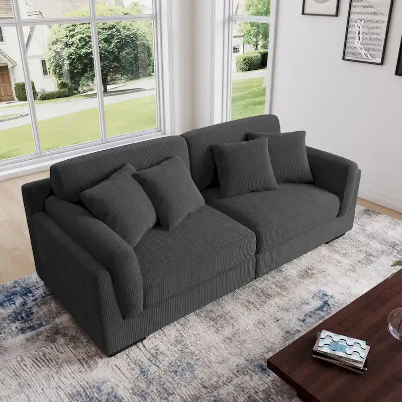 90 Corduroy Modular Sofa Reclining Sectional