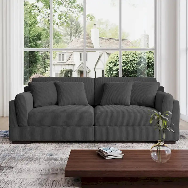 90 Corduroy Modular Sofa Reclining Sectional