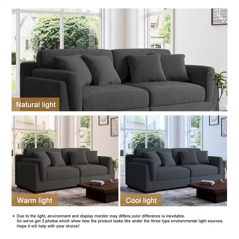 90 Corduroy Modular Sofa Reclining Sectional