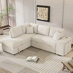 87.7 Convertible Sectional Pull Out Sofa Bed