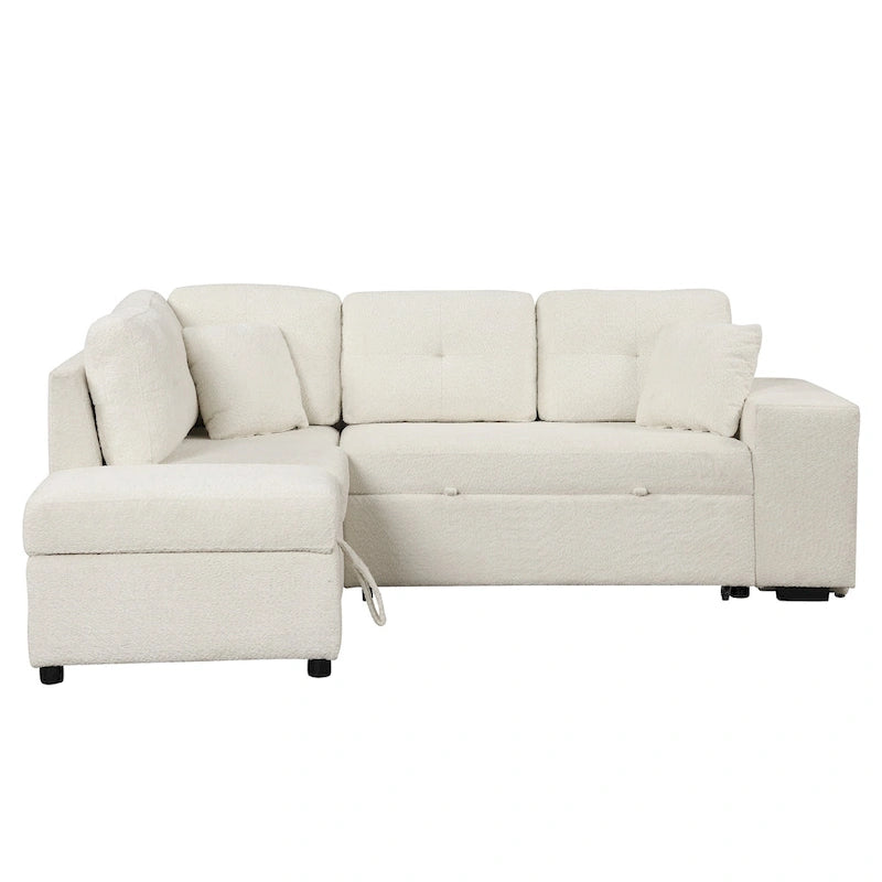 87.7 Convertible Sectional Pull Out Sofa Bed