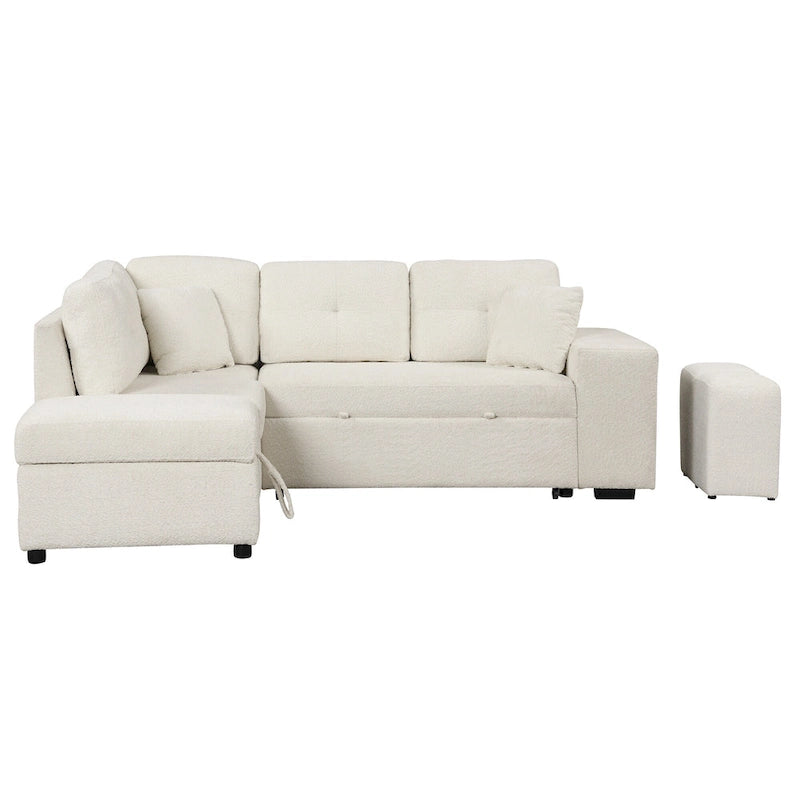 87.7 Convertible Sectional Pull Out Sofa Bed