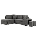 87.7 Convertible Sectional Pull Out Sofa Bed
