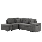 87.7 Convertible Sectional Pull Out Sofa Bed