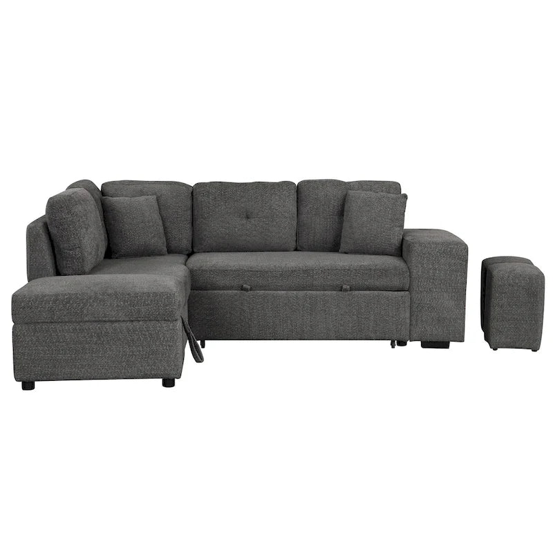 87.7 Convertible Sectional Pull Out Sofa Bed
