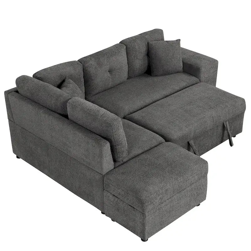 87.7 Convertible Sectional Pull Out Sofa Bed