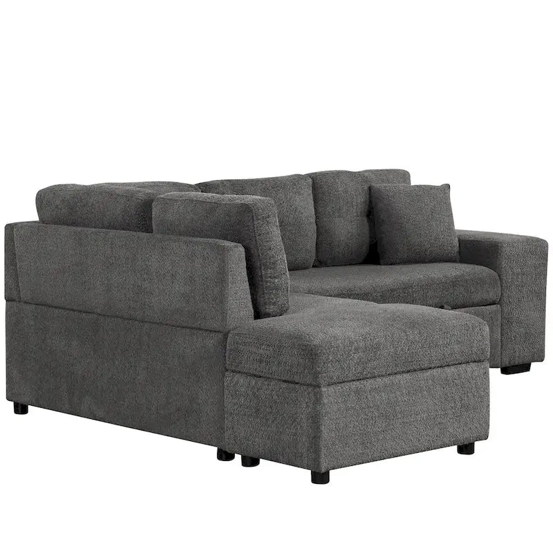 87.7 Convertible Sectional Pull Out Sofa Bed