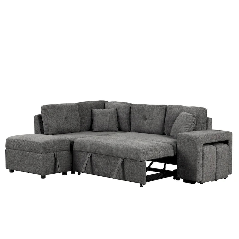 87.7 Convertible Sectional Pull Out Sofa Bed