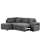 87.7 Convertible Sectional Pull Out Sofa Bed