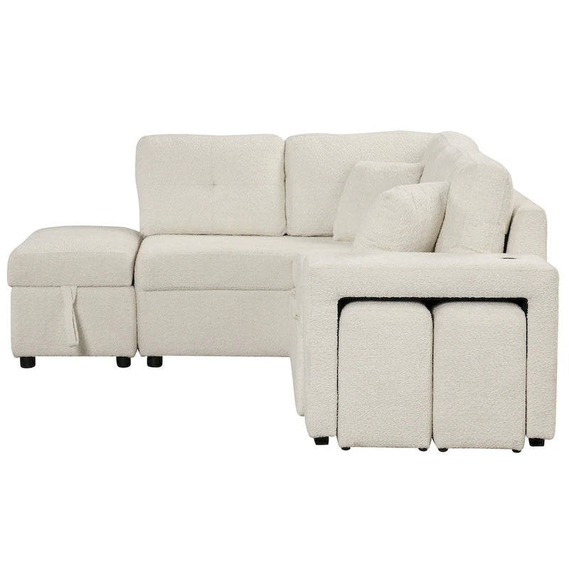 87.7 Convertible Sectional Pull Out Sofa Bed