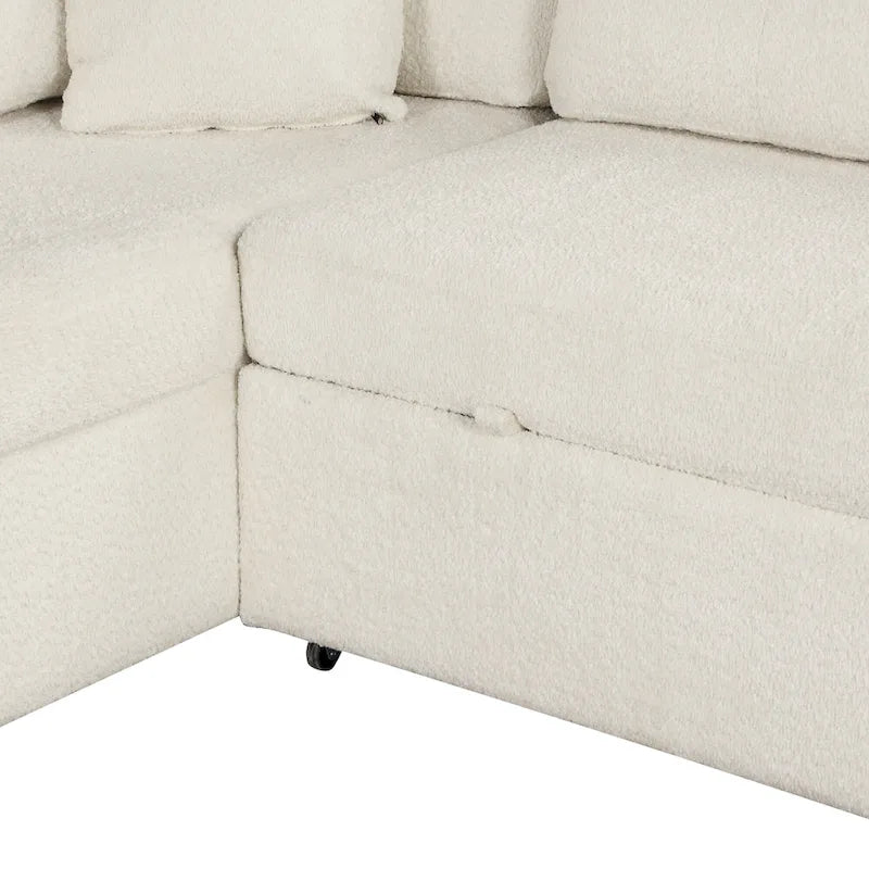 87.7 Convertible Sectional Pull Out Sofa Bed