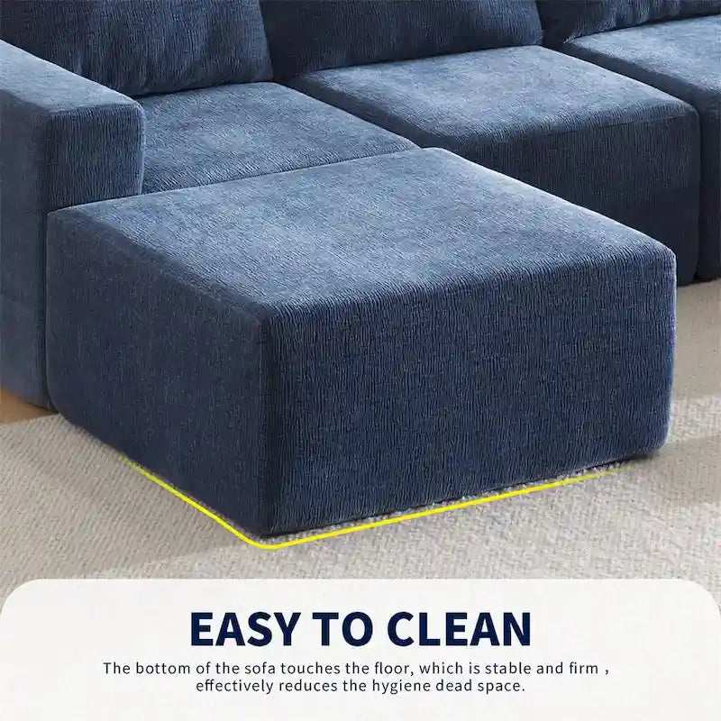 Modular U Shaped Sectional Sofa,Luxury Chenille Floor Couch Set