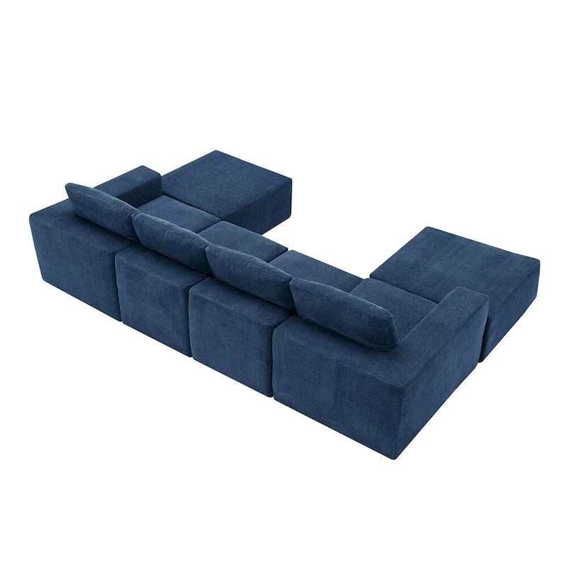 Modular U Shaped Sectional Sofa,Luxury Chenille Floor Couch Set