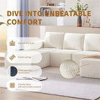 Modular U Shaped Sectional Sofa,Luxury Chenille Floor Couch Set