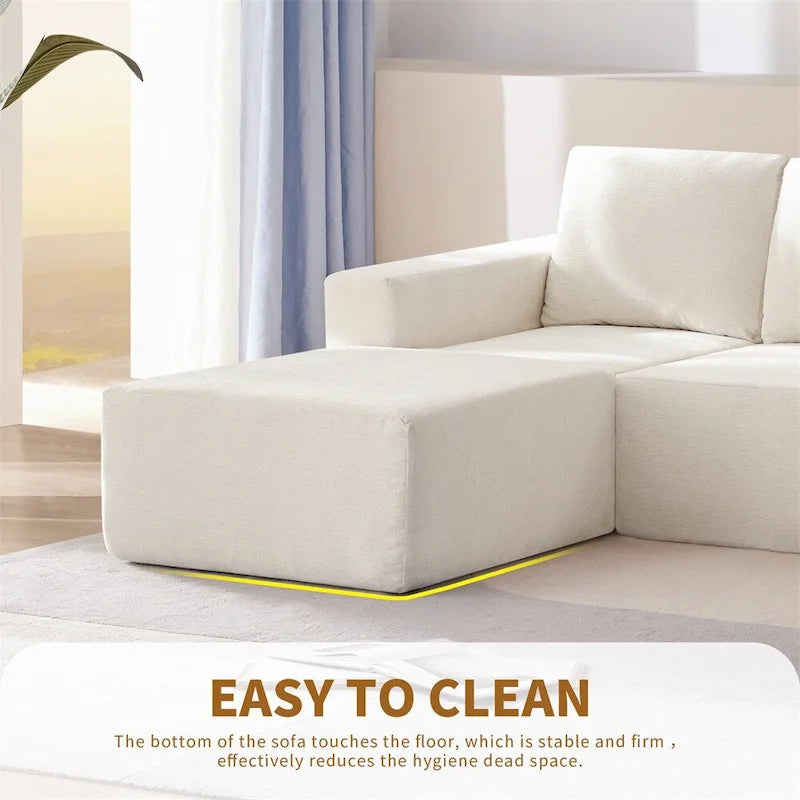 Modular U Shaped Sectional Sofa,Luxury Chenille Floor Couch Set